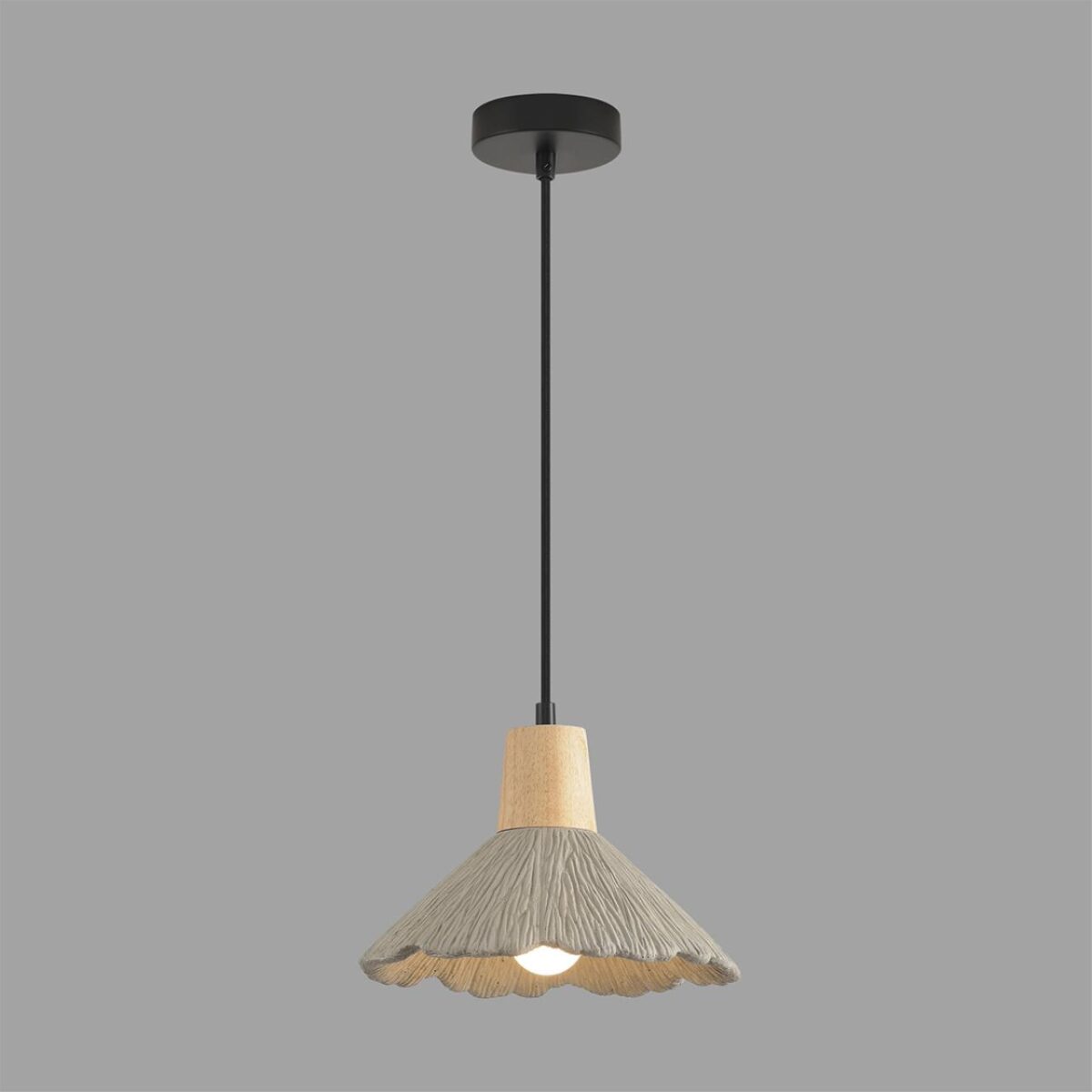 8351/1A SUSPENTIONI LN26 326 черный/серый/бежевый, металл/дерево/цемент Подвес E27 60W 220V EOLIANA — изображение 2