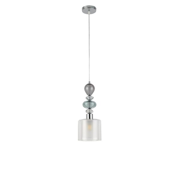8292/1A MODERNI LN26 367 хром/белый/прозрачный, металл/стекло/хрусталь Подвес E27 1*60W 220V GANNA