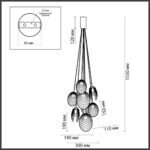 5038/8 MODERN ODL24 000 черный/дымчатый/металл/стекло Люстра G9 8*40W MUSSELS