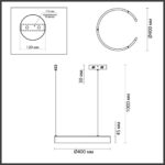 6534/28L LEDIO LN26 265 чёрный Светильник подвесной LED 28W 3000/4000/6000К 220V INDIE — изображение 2