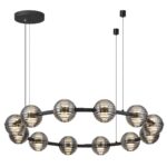 5041/120L L-VISION ODL24 533 черн./золото/дымчатый/металл/стеко Люстра LED 120W 4000К 9364Лм TRONI