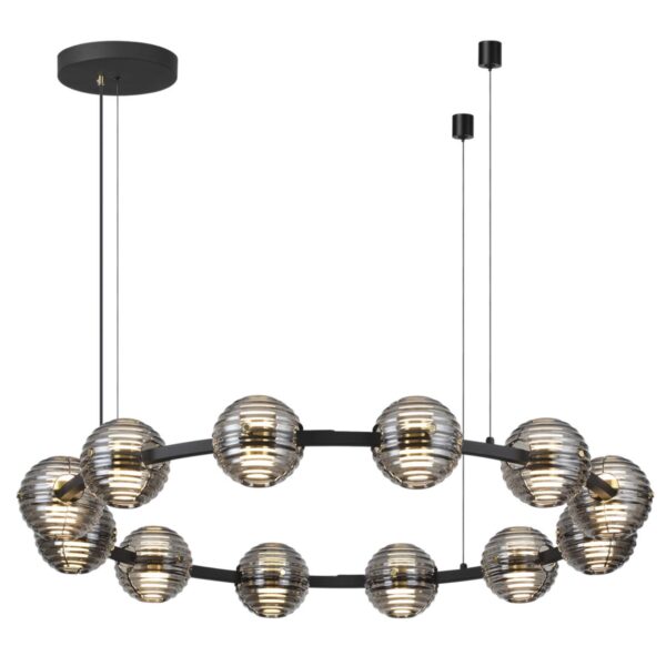 5041/120L L-VISION ODL24 533 черн./золото/дымчатый/металл/стеко Люстра LED 120W 4000К 9364Лм TRONI