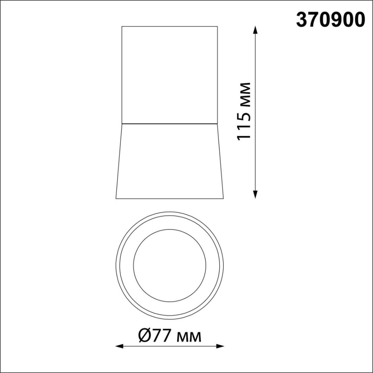370900 OVER NT22 251 черный Светильник накладной IP20 GU10 9W 220V ELINA — изображение 2