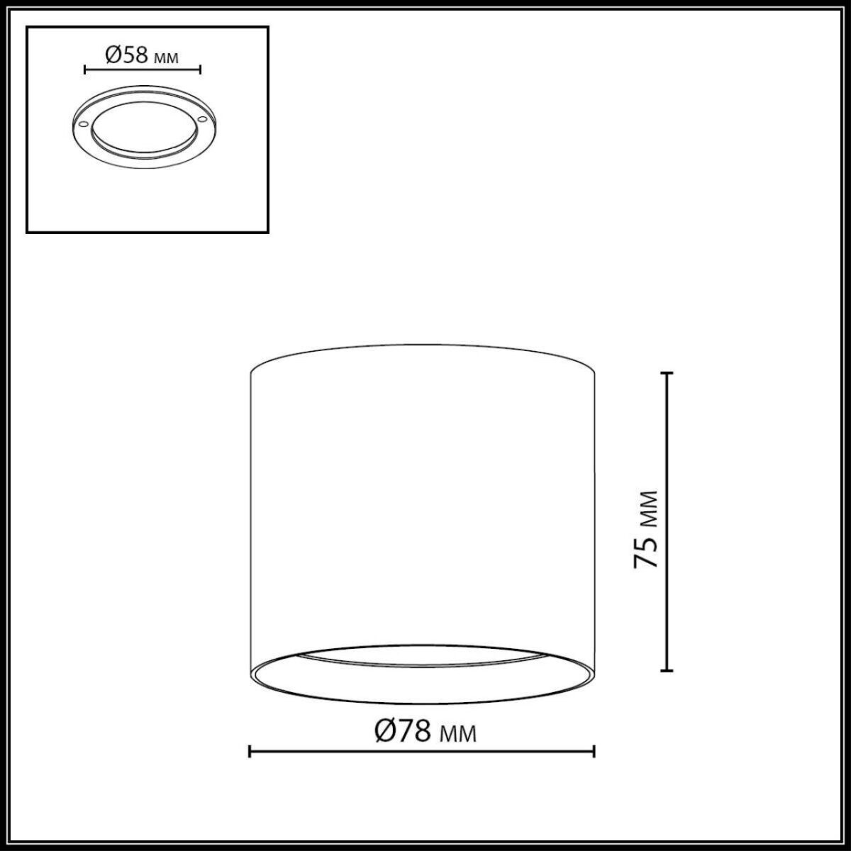 7130/8CL HIGHTECH ODL26 325 Потолочный светильник белый/металл IP20 LED 8W 480Лм 3000K/4000K/6000K 120° 220-240V OBEN — изображение 2