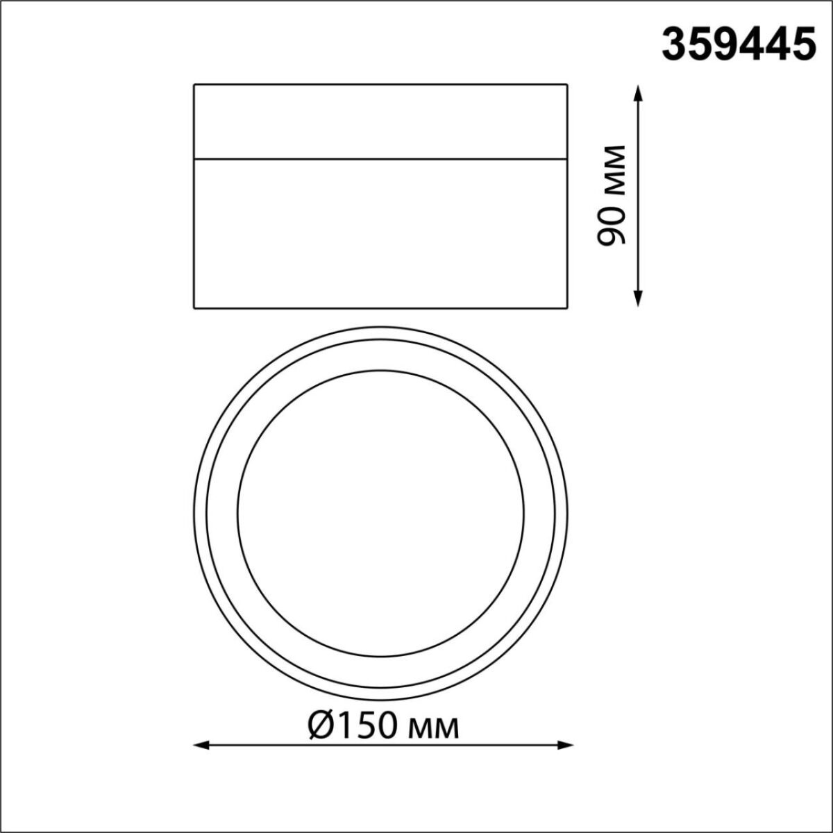 359445 OVER NT24 390 белый Светильник накладной светодиодный IP20 LED 18W 220-240V 4000K 1170Лм AURA — изображение 3