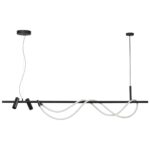 4391/40L HIGHTECH ODL24 301 черный/металл/канат Подвесной св-к с раздельн. вкл IP20 LED 40W 1580Лм 4000K CORDA