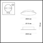 3562/9WL HIGHTECH ODL18 449 серебр.фольг-ние Настен.светильник IP20 LED 3000K 9W 504Лм 220V LUNARIO — изображение 2