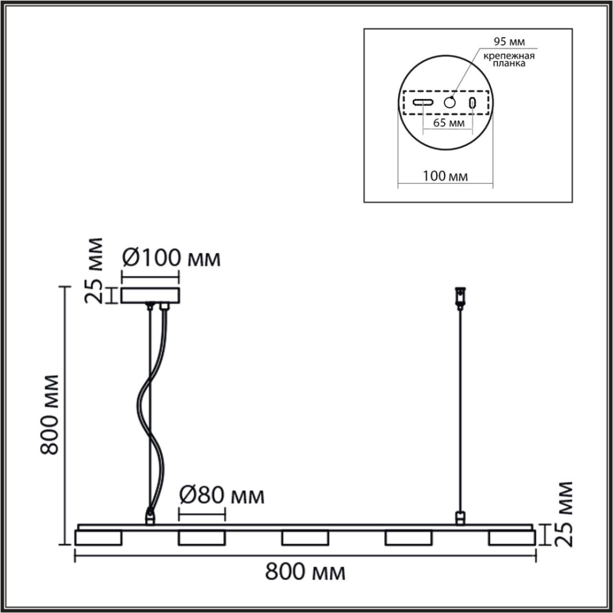 8265/5 COMFI LN26 234 металл, белый Светильник подвесной GX53 LED 5*7W 220V TORINA — изображение 2