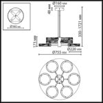 5450/99L L-VISION ODL_EX26 019 молочный/античная бронза/металл/керамика/акрил Люстра LED 99W 2000К/3000K/4000K RIVIERA — изображение 2