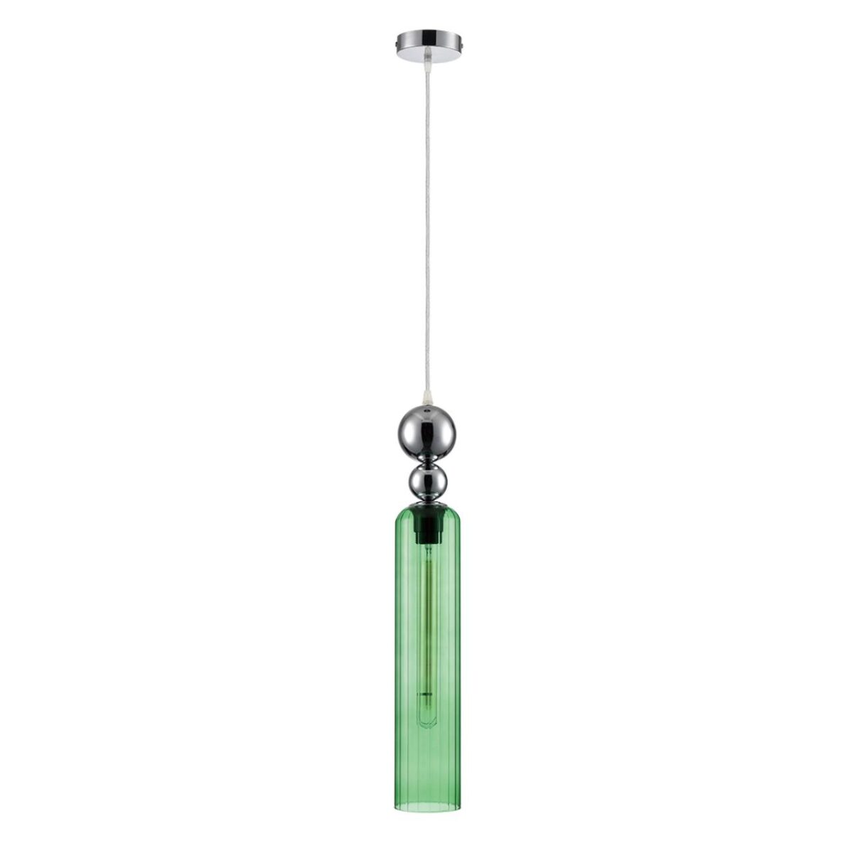 43b67267bca6567e0cd451fda6edbb4d 8064/1A MODERNI LN26 380 хром/зеленый, металл/стекло Подвесной светильник E27 1*60W 220V LORENZO — изображение 1