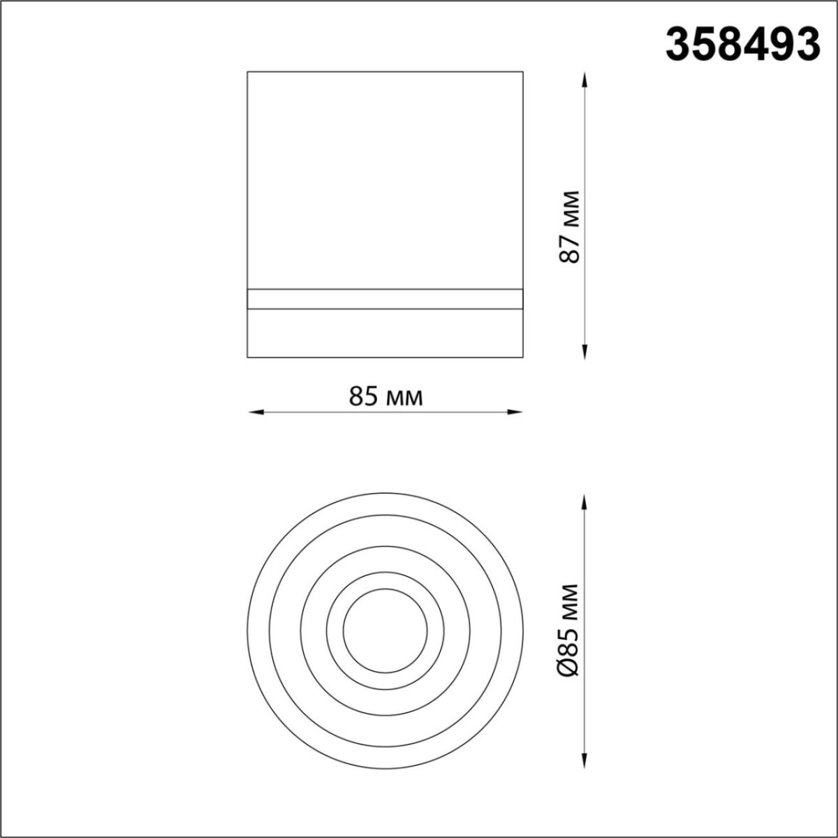 358493 OVER NT20 448 серебро Светильник накладной IP20 LED 4000K 12W 220V ARUM — изображение 2