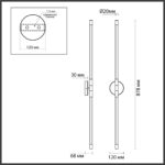4393/20WL HIGHTECH ODL23 269 черный/металл/акрил Настенный светильник IP20 LED 10W 700Лм 3000K ANTA