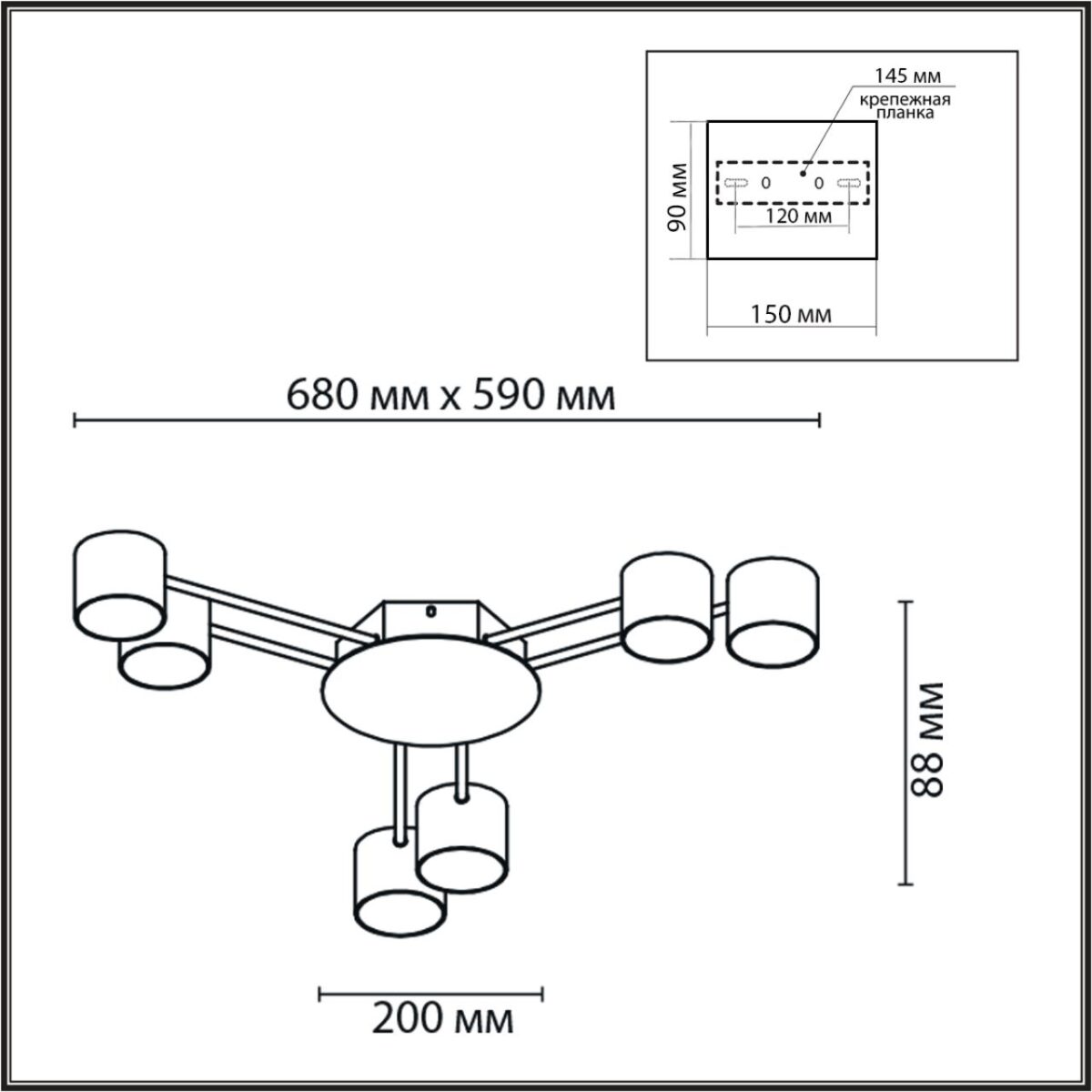 8235/6C COMFI LN26 242 белый, металл Люстра потолочная LED GX53 6*12W 220V GARETA — изображение 3