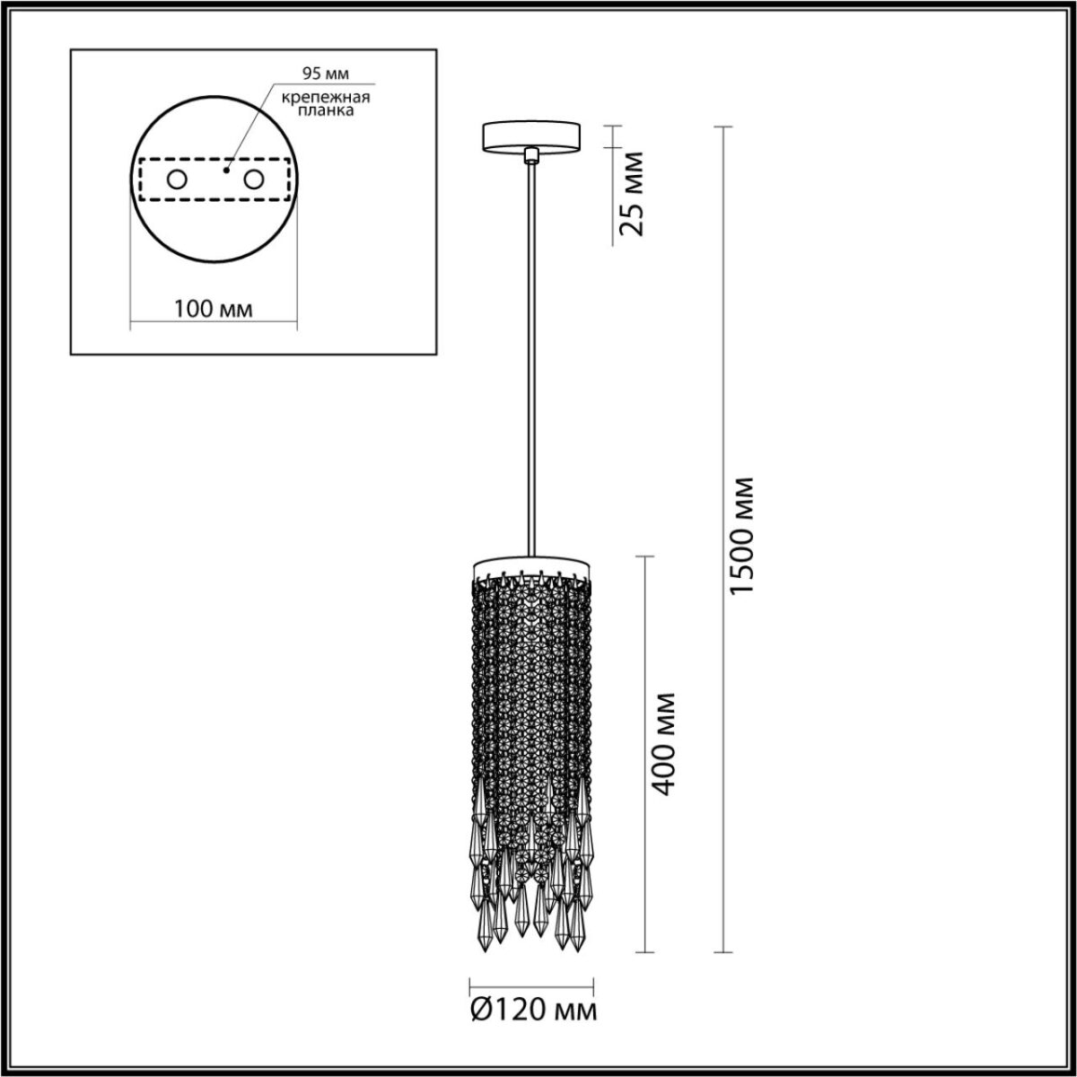 637a5f12860410b4636b973898b1f3aa 5028/1 MODERN ODL23 621 золотой/прозрачный металл/хрусталь Подвес E14 1*40W CHOKKA — изображение 1