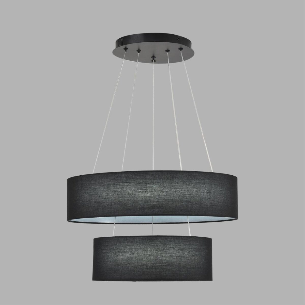 8373/55L LEDIO LN26 257 черный, металл/текстиль/силикон Люстра подвесная LED 55W 3000/4000/6000K 220V SAVA — изображение 2