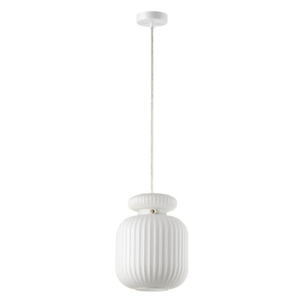 5042/1C PENDANT ODL24 373 белый/белый/металл/стекло/эко.кожа Подвес E27 1*60W JUGI