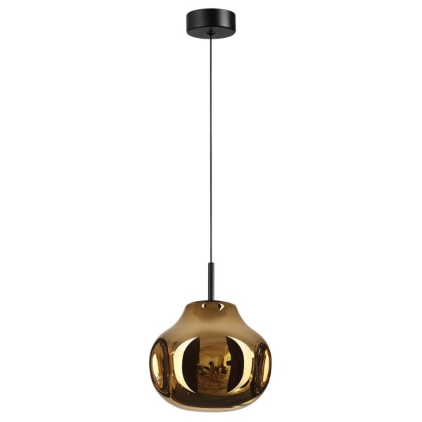 5097/4LA PENDANT ODL25 363 черный/золотой/металл/стекло Подвес LED 4W 4000K 388Лм VASO