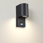 4390/1W HIGHTECH ODL23 000 черный/металл/пвх стойкий к УФ излучению Настенный светильник с датчиком движения IP44 LED GU10 14W MOTTO — изображение 2