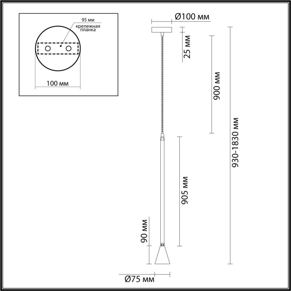 3884/1GB HIGHTECH ODL20 349 черно-золотистый/металл Подвесной светильник LED GU10 7W 220V PIPA — изображение 3