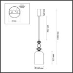 5046/12L L-VISION ODL24 369 черный/голубой/металл/стекло/керамика Подвес LED 12W 4000К 1400Лм PALLETA — изображение 2