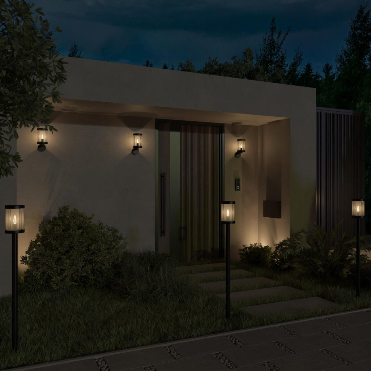 7d2c890ec060fcedba6dcb5952c26447 370941 STREET NT23 359 темно-серый Светильник ландшафтный IP44 E27 13W 220-240V IVORY — изображение 1
