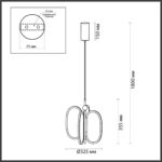 6665/38L L-VISION ODL_EX24 000 Подвесной светильник брашир. черный/металл/акрил IP20 LED 38W 2090Лм 3000K PIUMA — изображение 2
