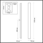 4379/29WL HIGHTECH ODL23 503 черный/металл Настенный светильник IP54 LED 29W 950Лм 3000K 120° FIBI — изображение 2