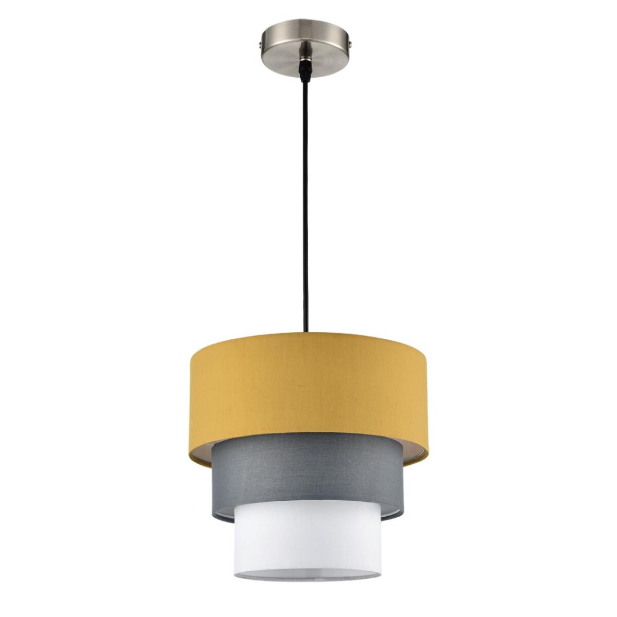 8ad090bfbf293dfa0befcd9b6d71fba3 8038/1 MODERNI LN26 187 никель/желтый/серый/белый, металл/текстиль Подвесной светильник Е27 60W 220V ILAIDA — изображение 1