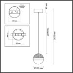 5075/9L L-VISION ODL24 355 черный/прозрачн./молочный/металл/акрил Подвес LED 9W 4000K 480лм RONI