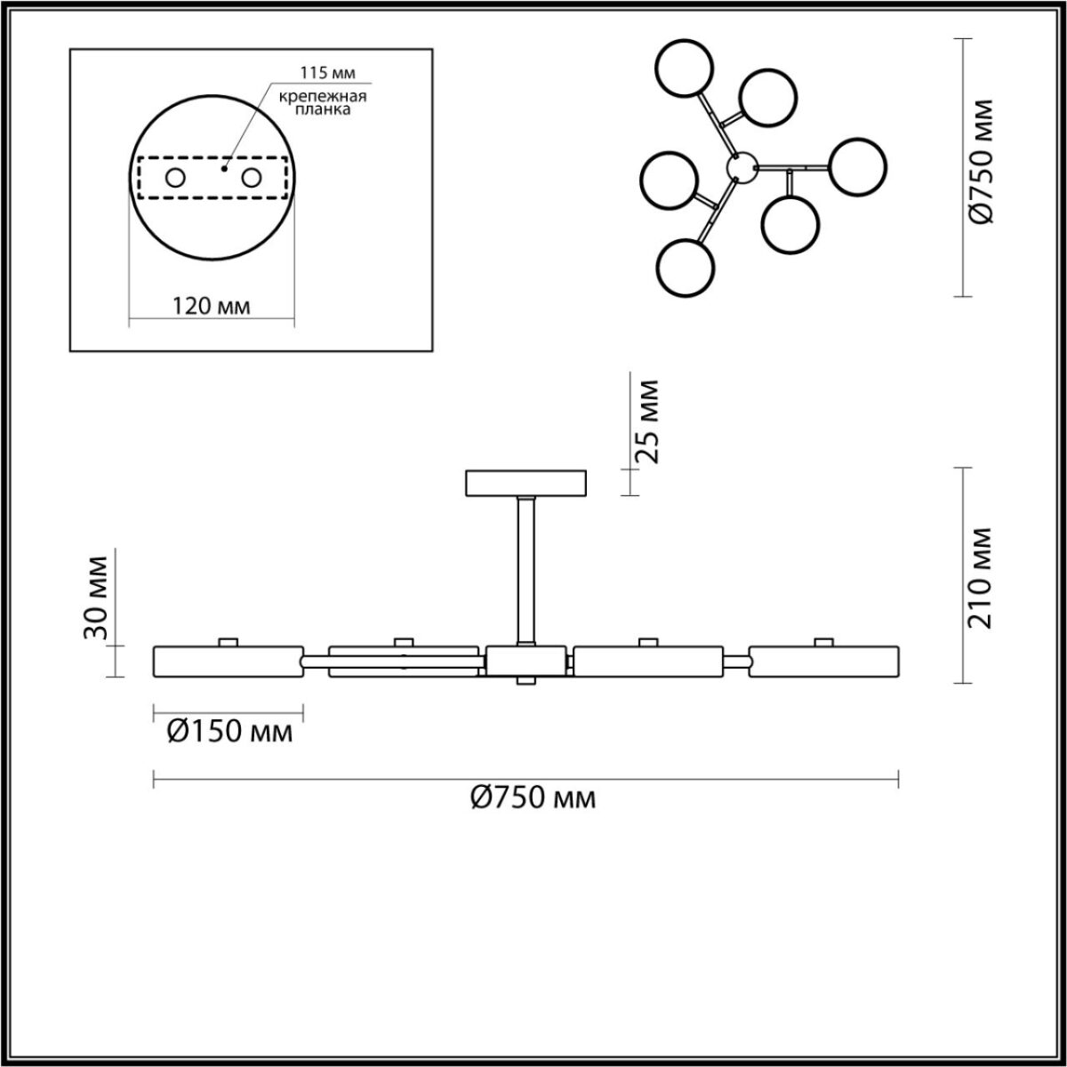5652/99CL LEDIO LN26 347 белый, дерево Люстра потолочная LED 108W  3000/4000/6000К 220V BRAD — изображение 2
