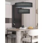 8373/55L LEDIO LN26 257 черный, металл/текстиль/силикон Люстра подвесная LED 55W 3000/4000/6000K 220V SAVA