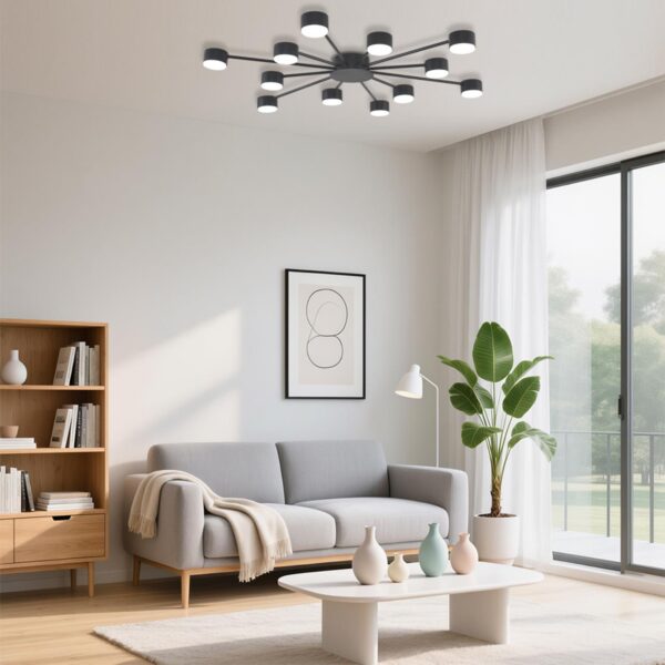 8344/12C COMFI LN26 251 черный, металл Люстра GX53 LED 12*7W 220V TORINA