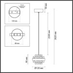 5031/6L L-VISION ODL24 000 чёрный/металл/акрил Подвес LED 6W 4000K 432лм KLOT