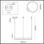 6530/34L LEDIO LN26 262 чёрный Светильник подвесной LED 34W 3000/4000/6000К 220V ECHO — изображение 2