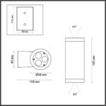 7071/16WL NATURE ODL25 685 Настенный светильник металл/стекло IP65 LED 16W 3000K 45° AC85~265V LONG — изображение 3