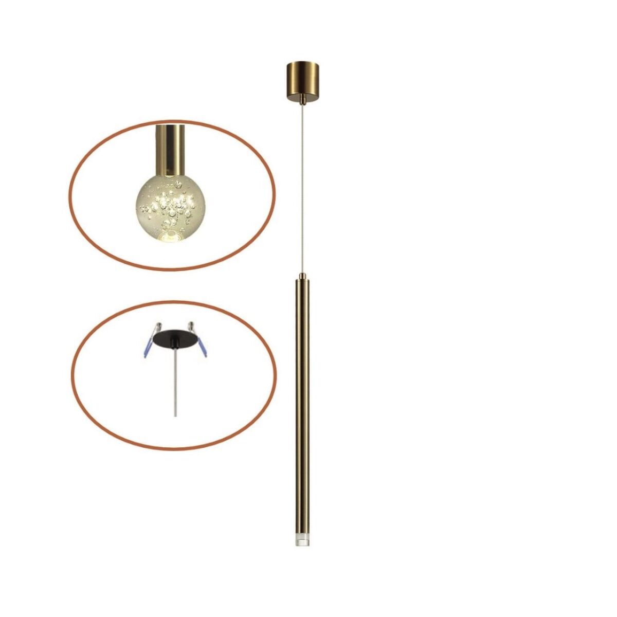 98abbc3260888c3fdd6d3efd91c01848 4374/3LA HIGHTECH ODL26 279 Подвесной светильник золото/хрустальн. стекло/металл IP20 LED 3W 400Лм 3000K 220-240V FIANO — изображение 1