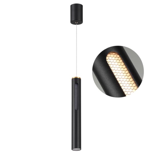 6643/7L HIGHTECH ODL24 303 черный/золото/металл/акрил Подвесной светильник IP20 LED 9W 3000K 220V MALI
