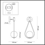4810/1W PENDANT ODL21 415 золтой/черный/белый Бра с выкл. E14 1*40W FLARI — изображение 2
