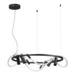 4391/55L HIGHTECH ODL24 299 черный/металл/канат Подвесной св-к с раздельн. вкл IP20 LED 50W 2020Лм 4000K CORDA