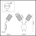 4492/2W COUNTY LN20 000 черный, дерево Бра E14 2*60W 220V FERN — изображение 2