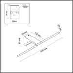 7069/8WL HIGHTECH ODL25 481 Настенный светильник черный/металл/акрил IP20 LED 8W 3500K 220V TINY