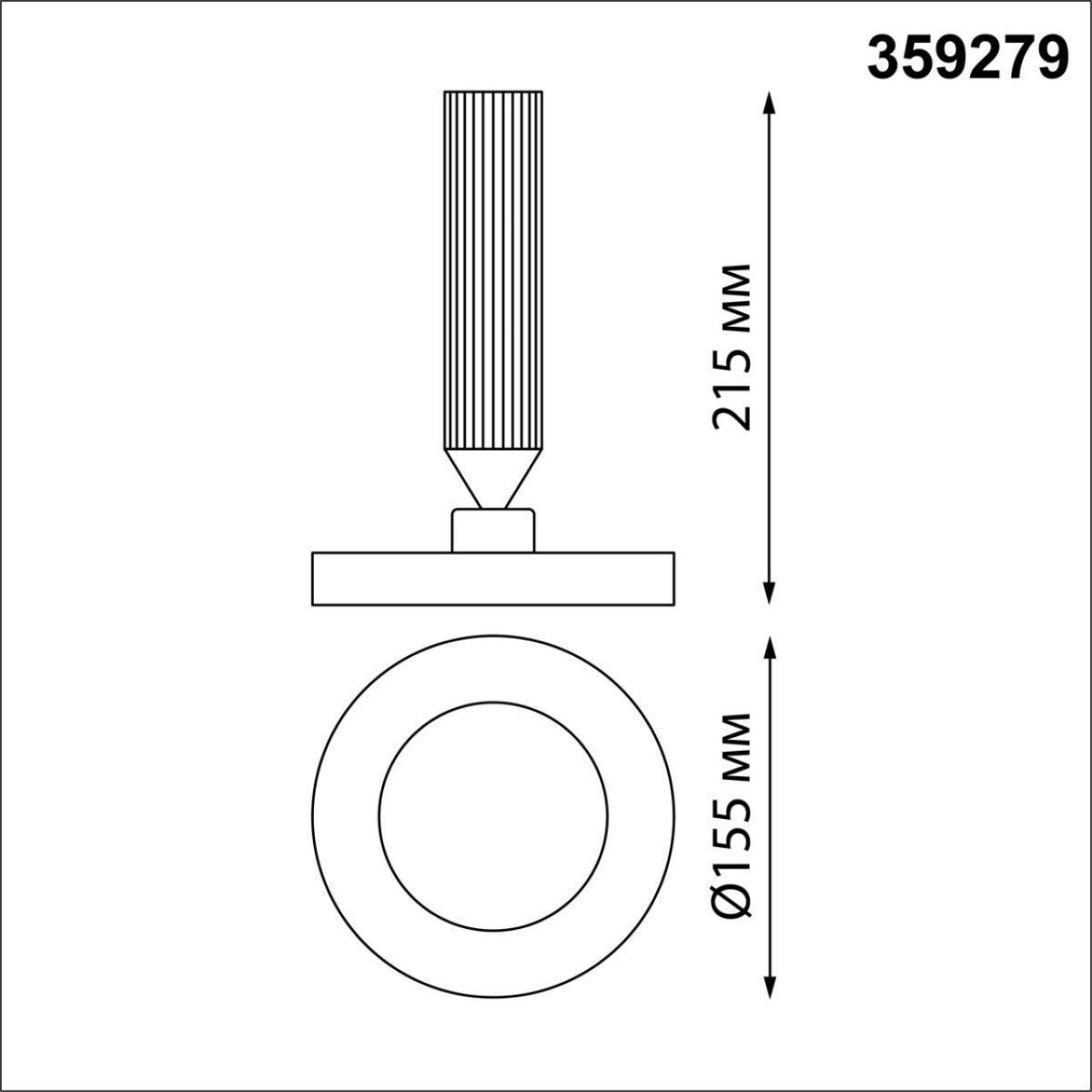 359279 OVER NT23 280 черный Светильник накладной светодиодный IP20 LED 18W 85-265V 1350Лм 3000К MIRROR — изображение 2