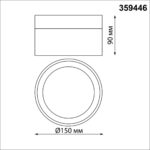 359446 OVER NT24 390 черный Светильник накладной светодиодный IP20 LED 18W 220-240V 4000K 1170Лм AURA — изображение 3
