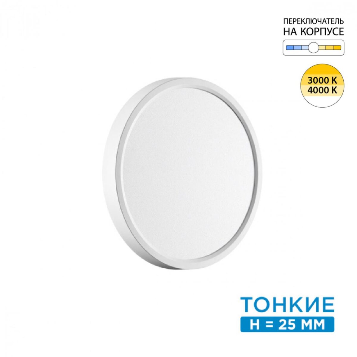 aaa38557ac84ffc8574d22e7c9a619f7 7659/18L MITRA LED SN 551 Светильник пластик/белый LED 18Вт 3000/4000K D230 IP40 ALFA WHITE — изображение 1