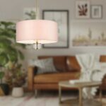 8109/5C MODERNI LN26 180 латунь титаниум/бежевый, металл/текстиль/стекло Люстра потолочная E14 5*40W 220V DAMONA — изображение 2