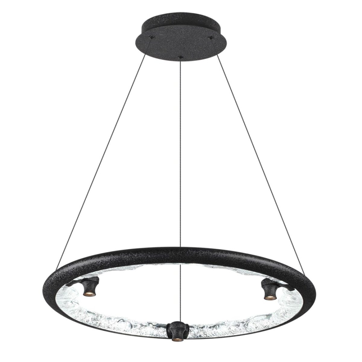 7001/44L HIGHTECH ODL25 000 Подвесной светильник черный ice crack/акрил разд. Вкл. с ПДУ IP20 LED 44W 1309Лм 3000/3800/4800K CRI > 90 CAYON — изображение 3