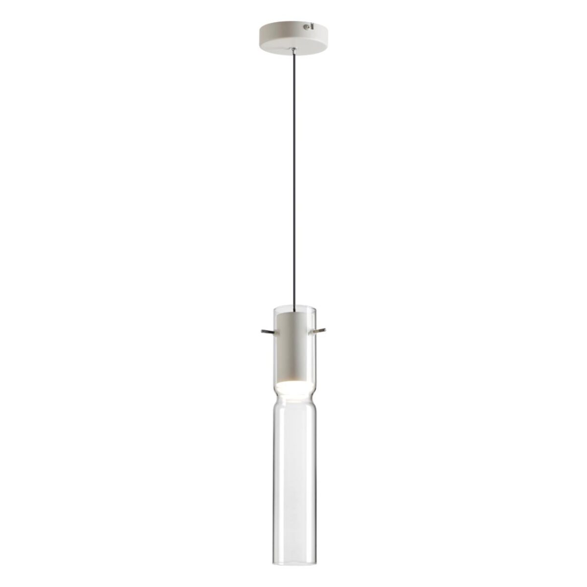 add5b6e7f02efdf19d492c1d2beb2e0d 5058/5LB PENDANT ODL24 385 белый/прозрачный/металл/стекло Подвес LED 5W 3000K SCROW — изображение 1