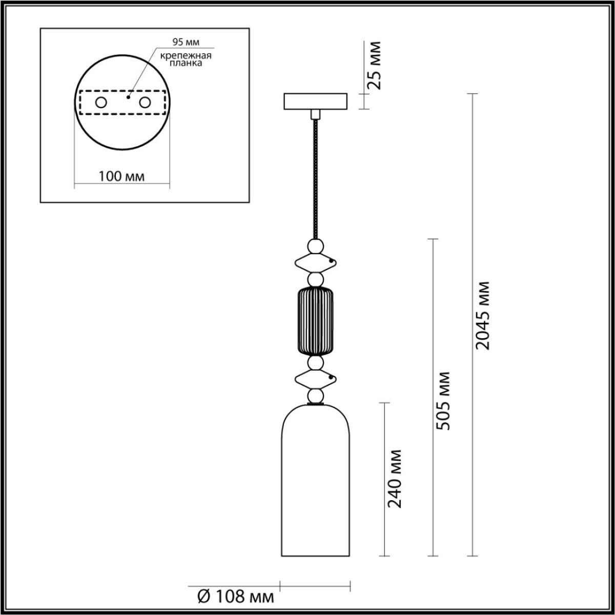 4861/1D CLASSIC ODL_EX22 131 золотой/раноцветн.керамика/стекло Подвес E14 1*40W 4861/1D CANDY — изображение 3