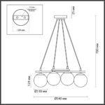5212/4 MODERNI LN26 175 черный, золотой Люстра E27 4*60W 220V RANDI — изображение 2