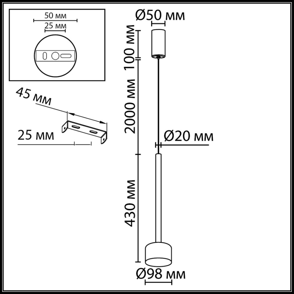 7151/10L HIGHTECH ODL26 347 Подвесной светильник хром/ прозрачное стекло/металл IP20 LED 10W 3000K 220V LASLO — изображение 3